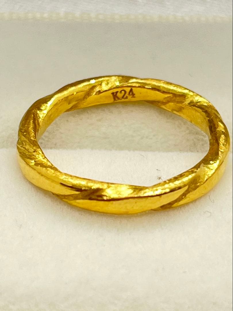 ミーさんK24スパイラルデザインリング4.39gリング刻印ありハンドメイド