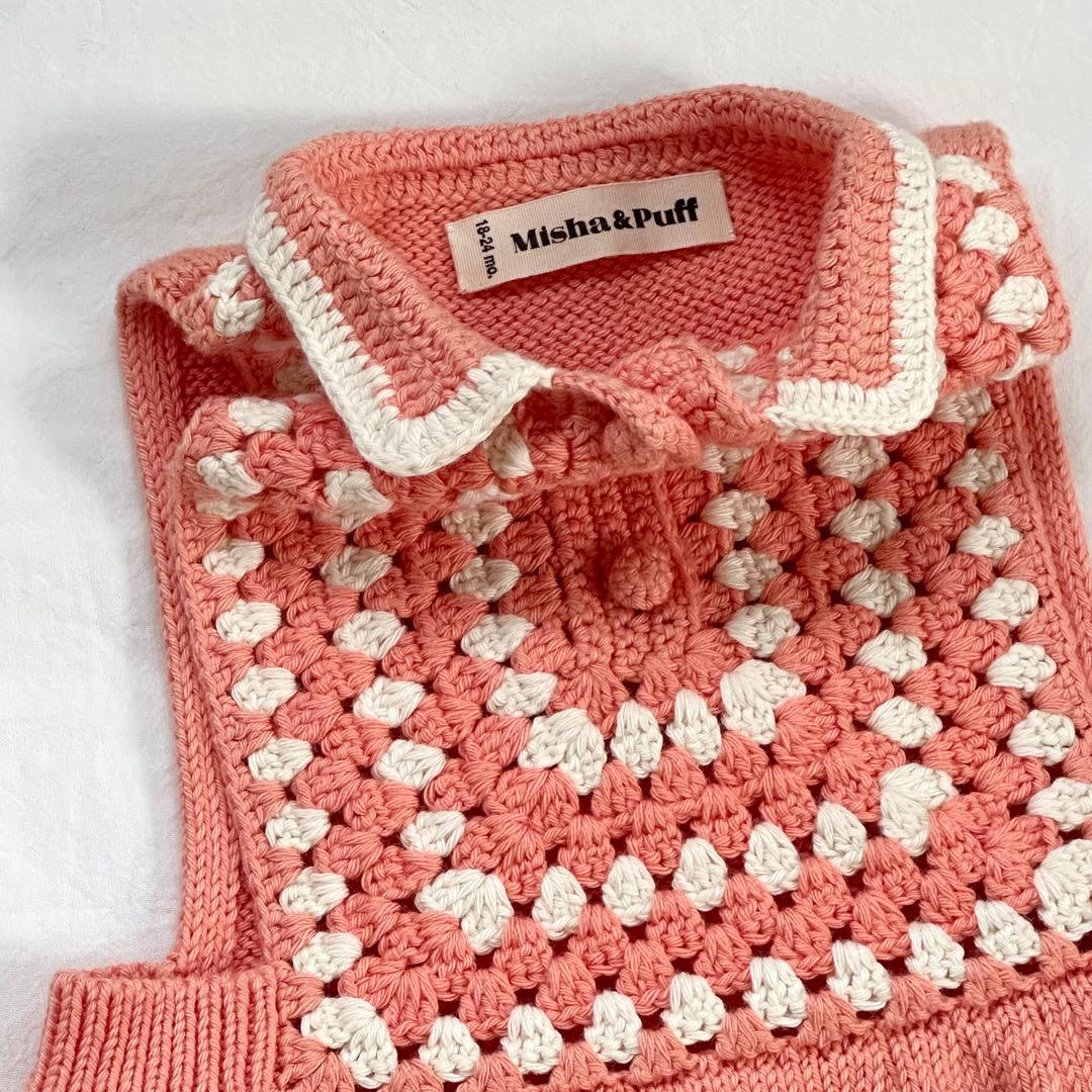 misha and puff コットンニットロンパース 18-24m