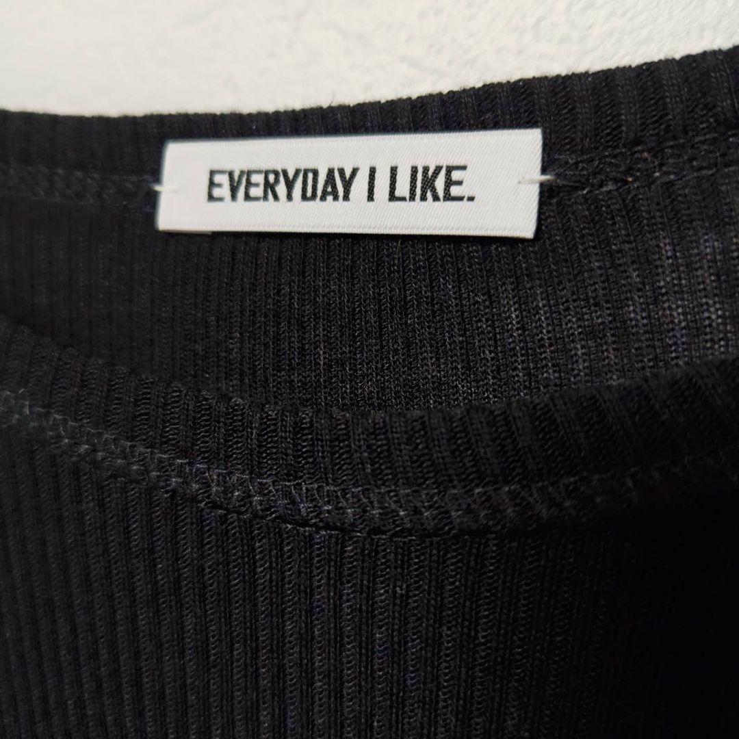 エブリデイ アイ ライク カシミア混 テレコ ロングスリーブプルオーバー F 黒