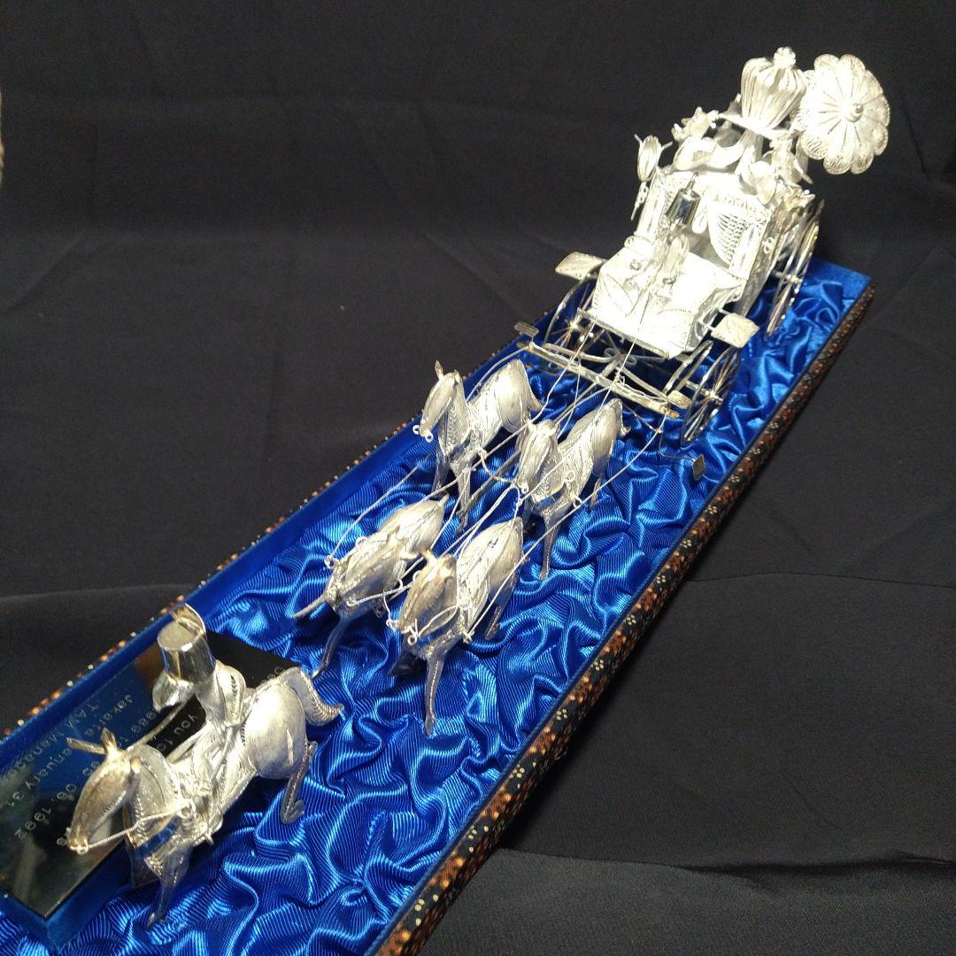 銀製　馬車　置物　925