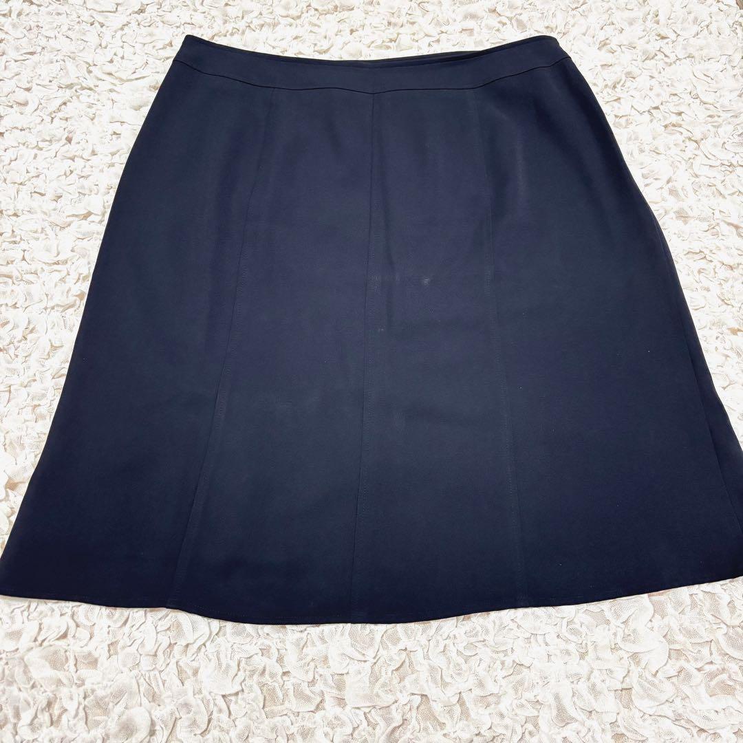 美品 ニューヨーカー スーツ スカート 上下 伸縮性 洗える ネイビー 2XL