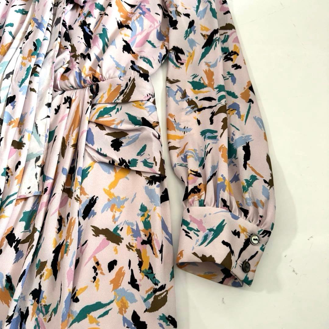 未使用級　ピンク　PINKY&DIANNE ブラッシュプリントワンピース