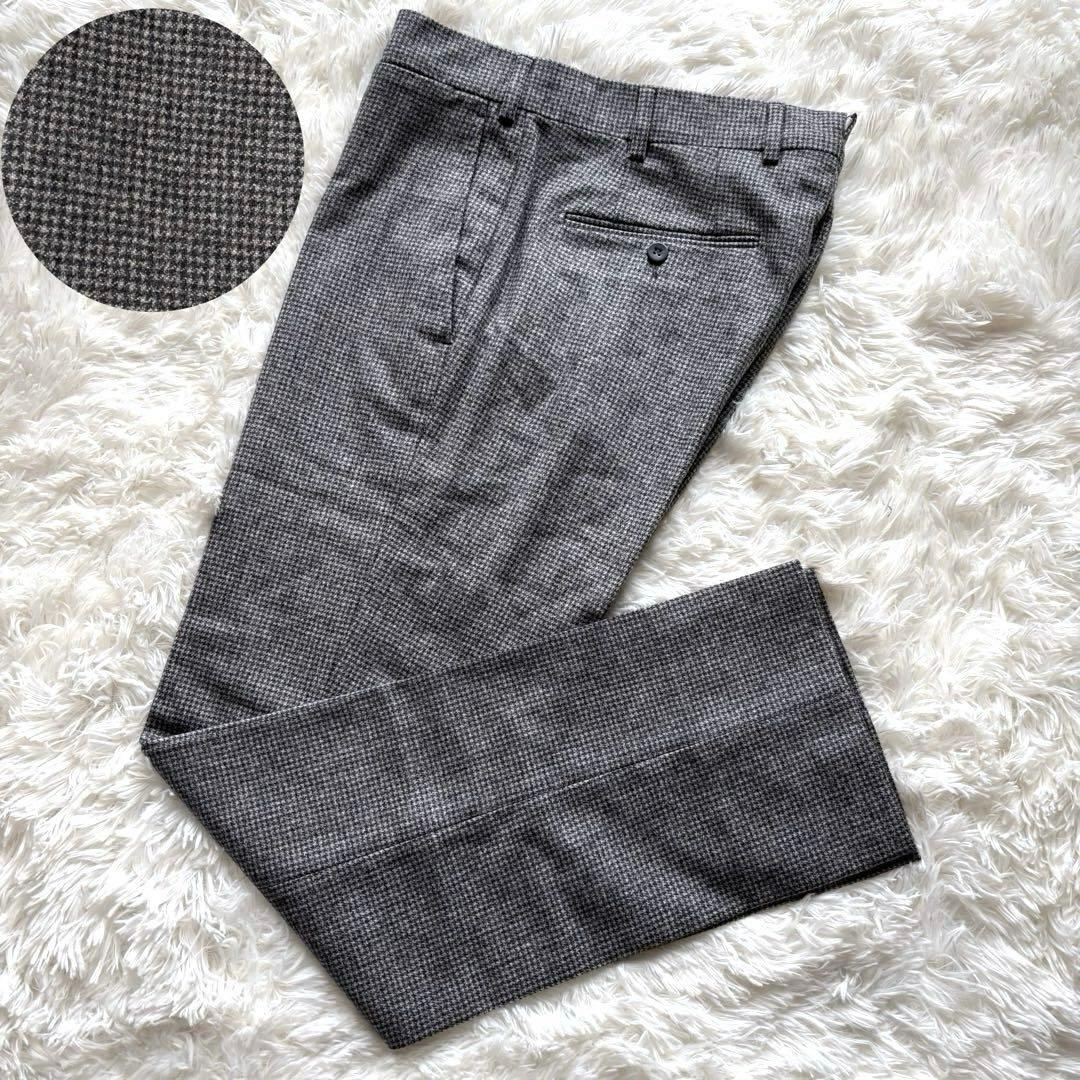 ✨美品✨ ジェルマーノ　スラックス　ハウンドトゥース　ノータック　ウール　46