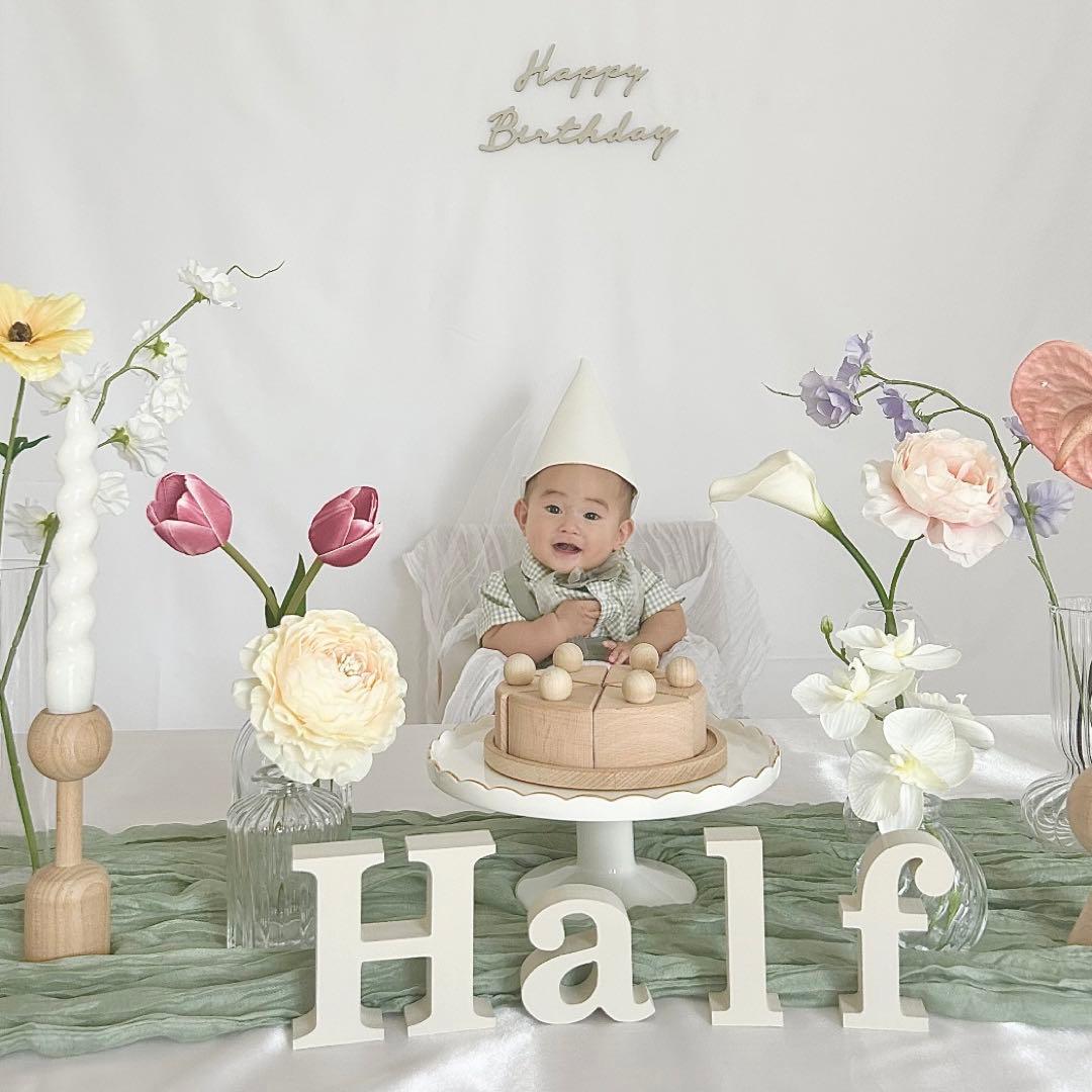おうちスタジオ　誕生日　バースデー　ハーフバースデー　100日お祝い　誕生日装飾