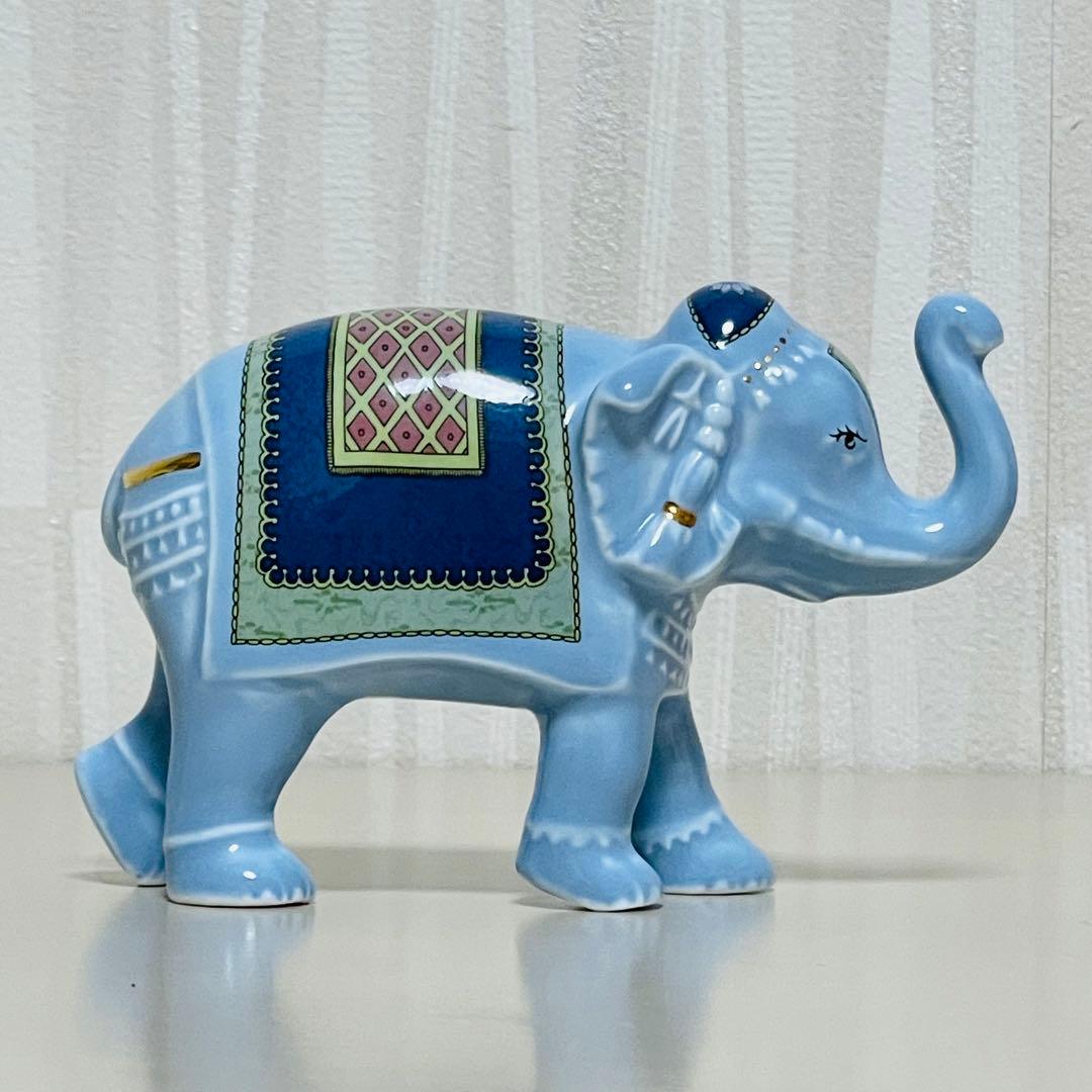希少レア ウェッジウッド ブルーエレファント フィギュリン 置物