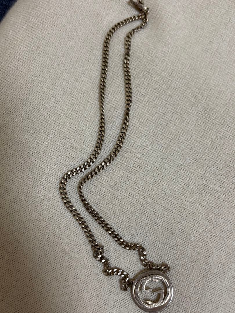 美品 グッチ SV925 インターロッキングG チェーンネックレス
