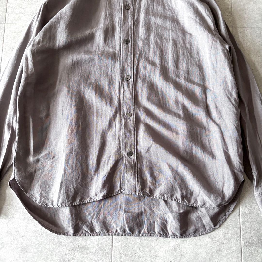 極美品✨️エヴァムエヴァ リネン スタンドーカラーシャツ フリー グレージュ