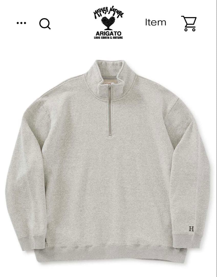 HOLLYWOOD RANCH MARKET スウェット ハーフジップ