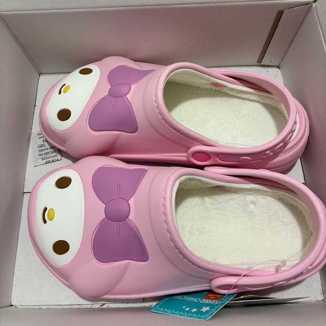 【新品】マイメロディ ピンク クロックス風サンダル ボア付き Lサイズ