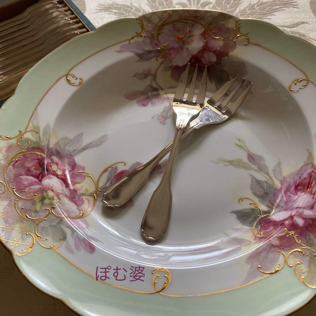 【フランス／ピュイフォルカ＆クリストフル】純銀／コーヒースプーン＆ケーキフォーク