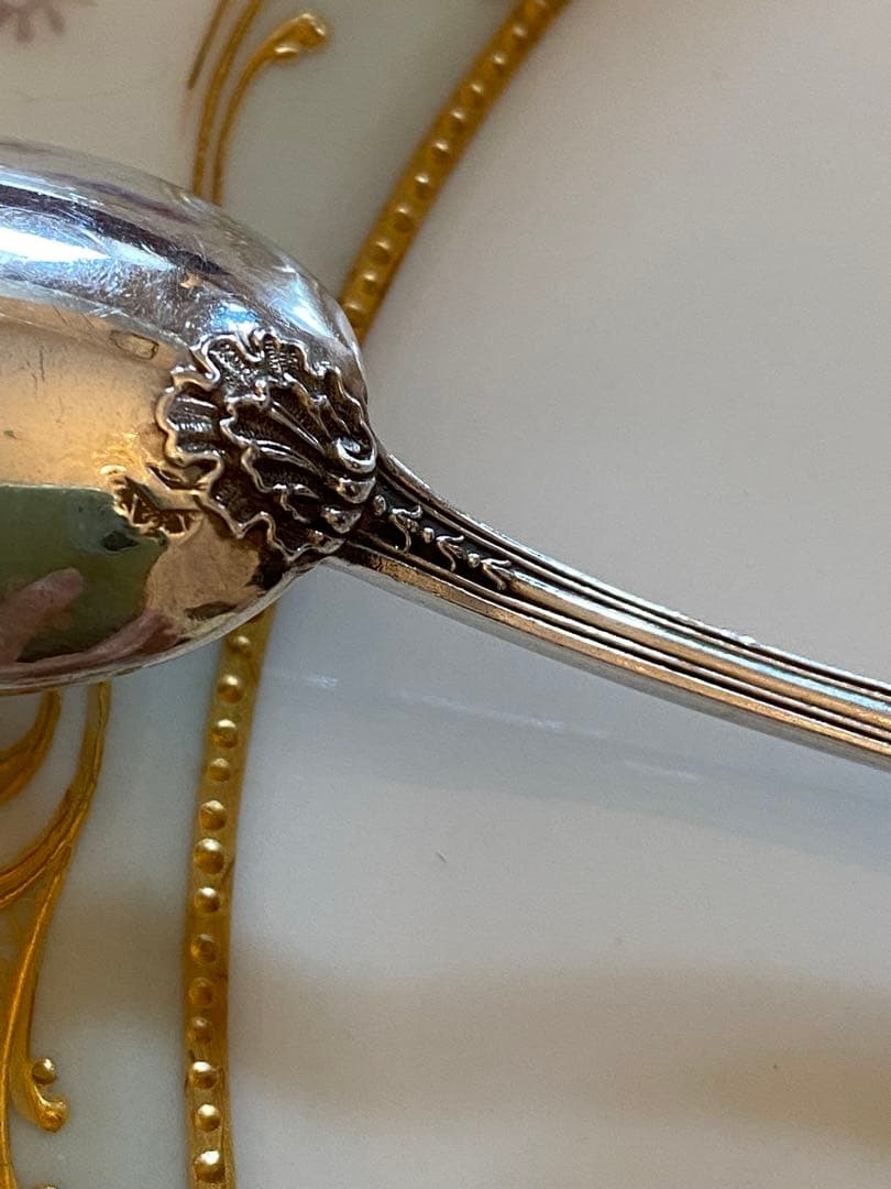 【フランス／ピュイフォルカ＆クリストフル】純銀／コーヒースプーン＆ケーキフォーク