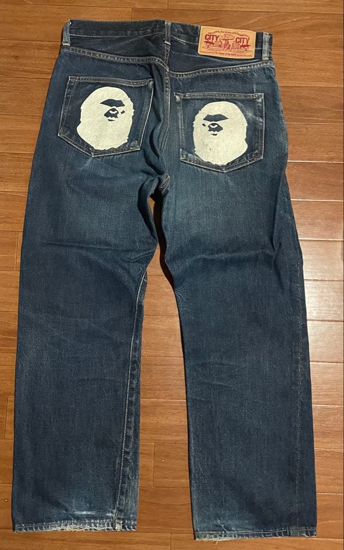 BAPE 濃紺デニム ストレートパンツ