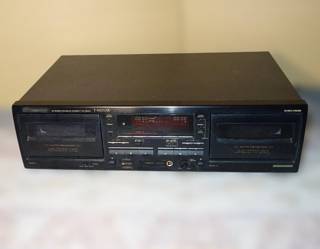 【動作品】パイオニア T-W01AR カセットデッキ【リモコン取説付】