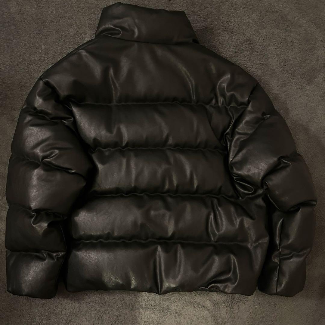 ダウンジャケット　レザーブラック　monkeytime