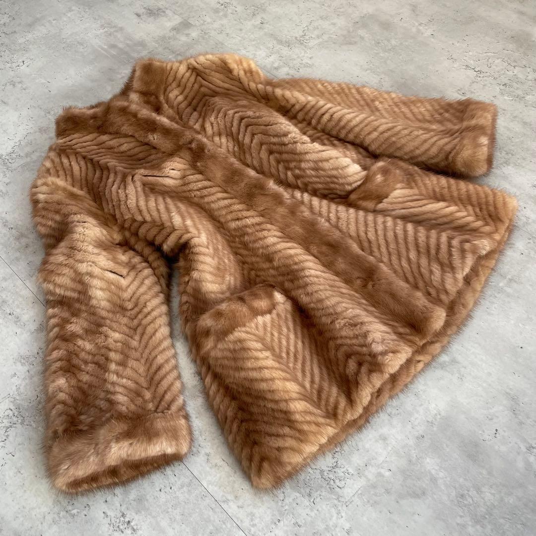 90's vintage ファーコート　ミンク　ブラウン　フェアリーグランジ