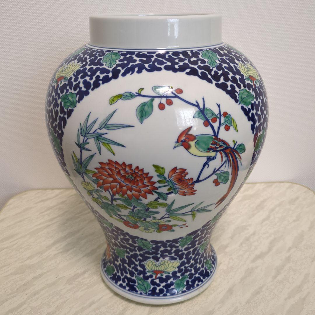 闘彩双窓花鳥菊花文沈香壺 大清雍正年製 795