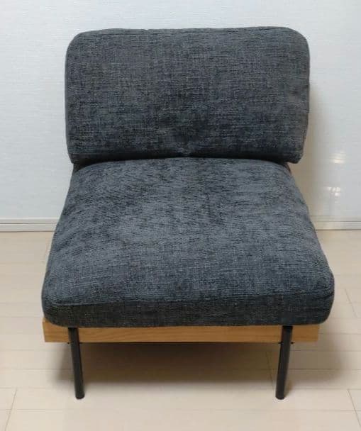 FINE KAGU 1人掛けソファ delos（アームレス） ダークグレー