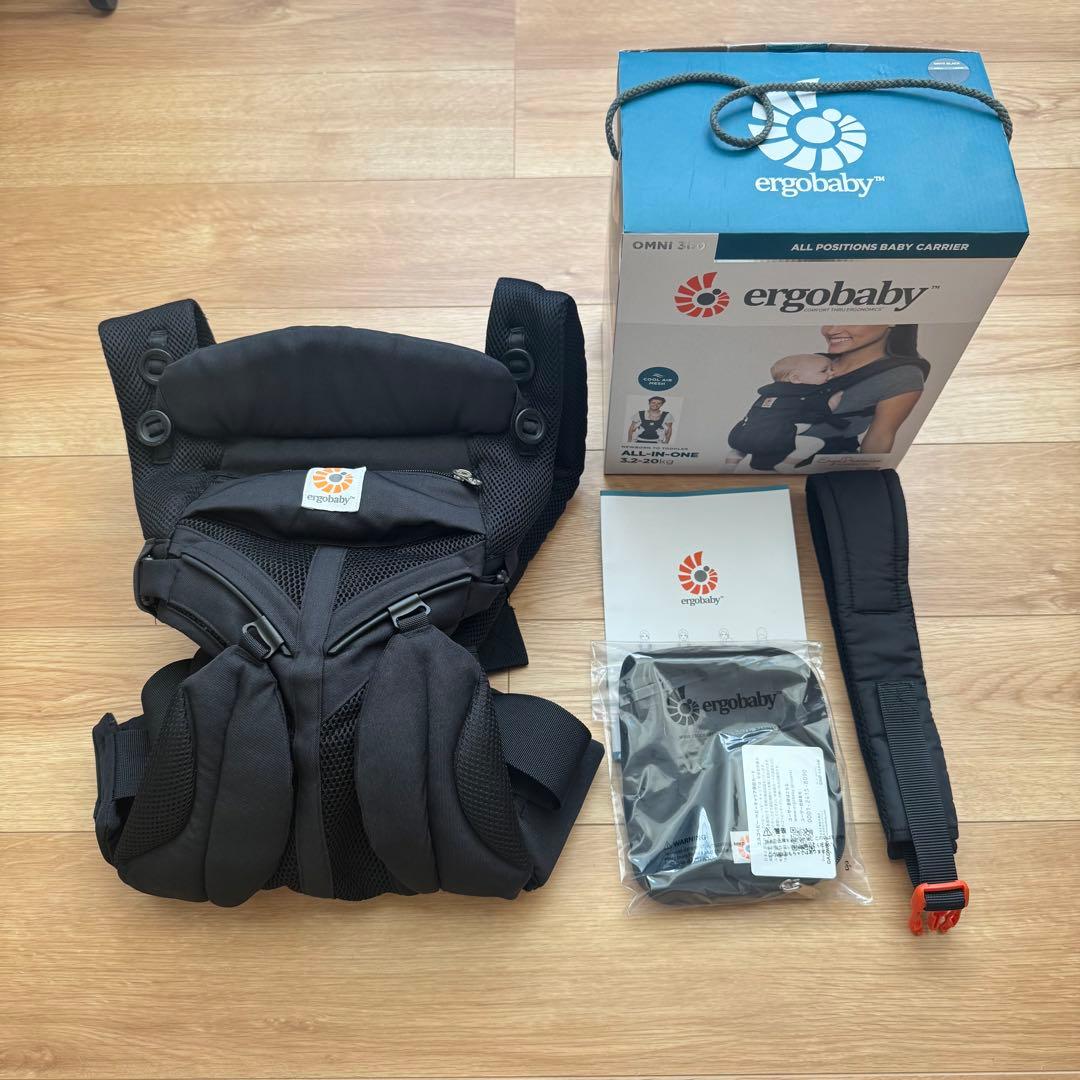 【美品】エルゴ オムニ360クールエア 抱っこ紐　ブラック