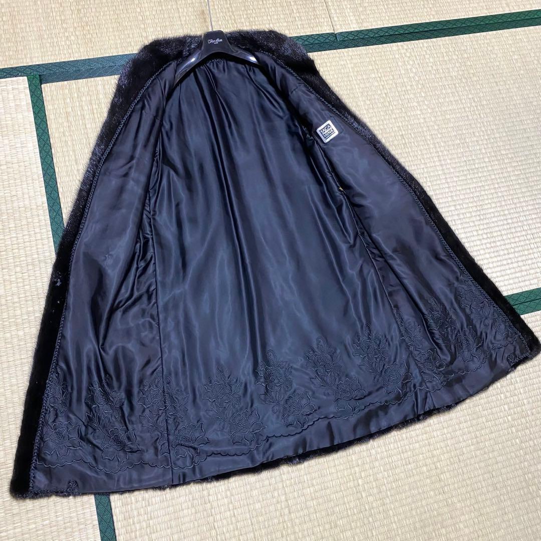 サガミンク SAGA MINK ダークミンク ロングコート 本毛皮 リアルファー
