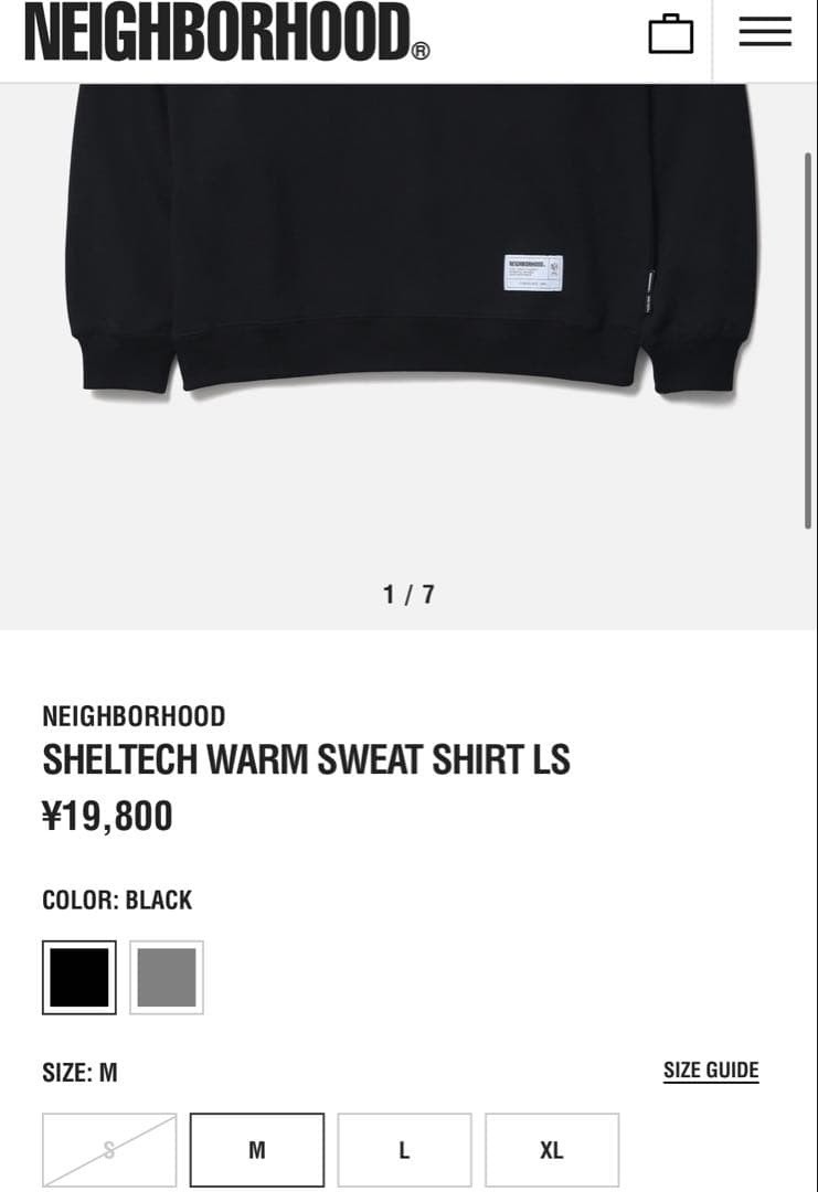 トップス SHELTECH WARM SWEAT SHIRT LS