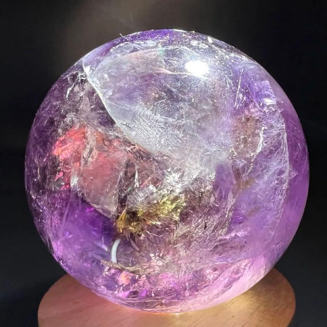 ✳️超希少 大玉✨混合パワースフィア✨レインボー アメトリン 丸玉 天然石 原石