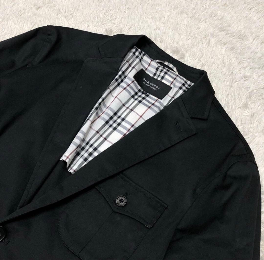 ノバチェックBURBERRY BLACK LABEL テーラードジャケット 黒