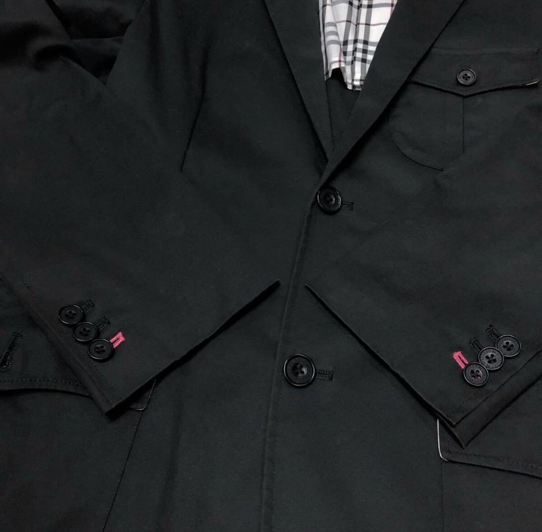 ノバチェックBURBERRY BLACK LABEL テーラードジャケット 黒
