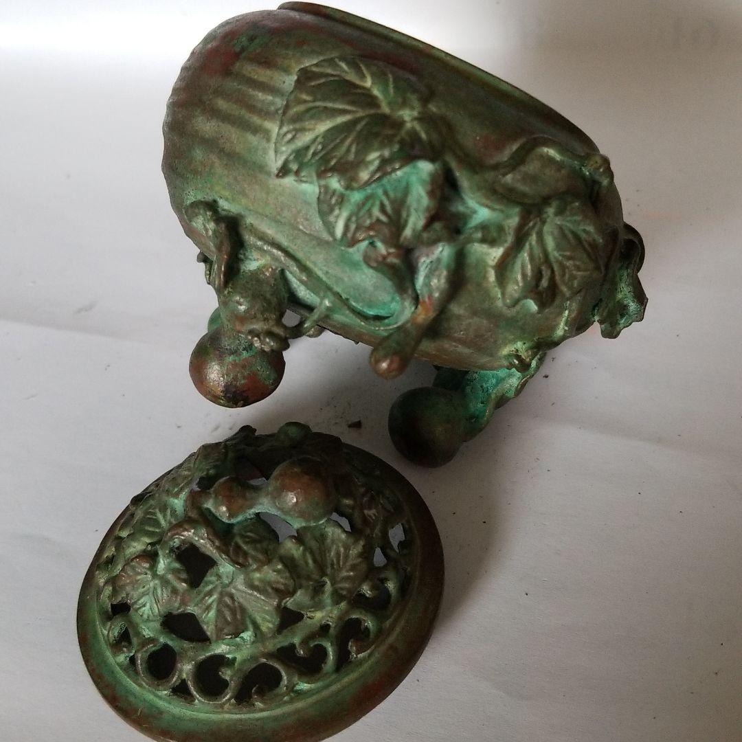 骨董　高級　青銅瓢箪の香炉