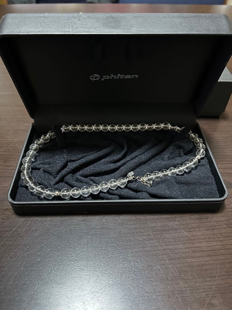 【正規品】 Phiten | 水晶ネックレス| 8mm玉 40cm |