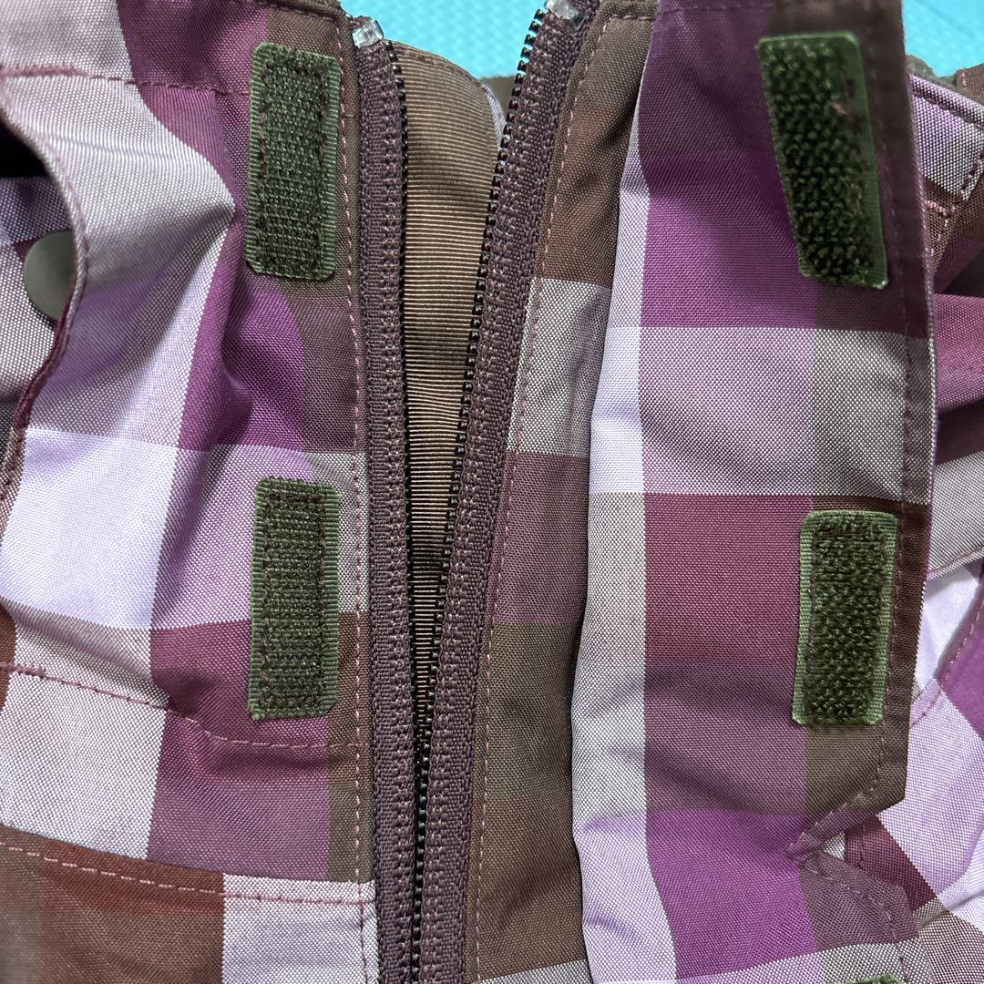 Patagonia フード付きジャケット 紫茶チェック　マウンテンパーカー