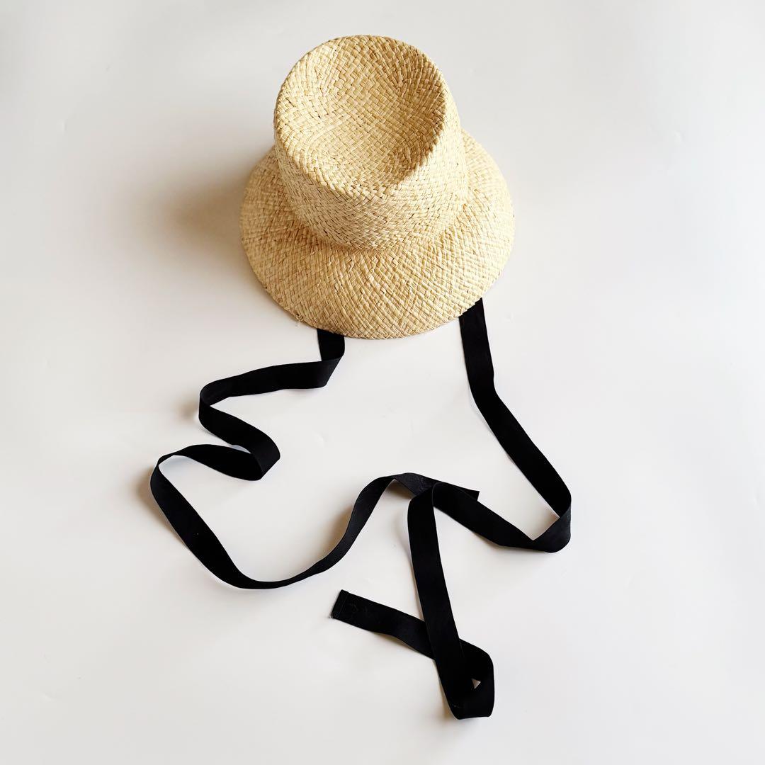 美品 nagonstans ストローハット 麦わら帽子 ナゴンスタンス