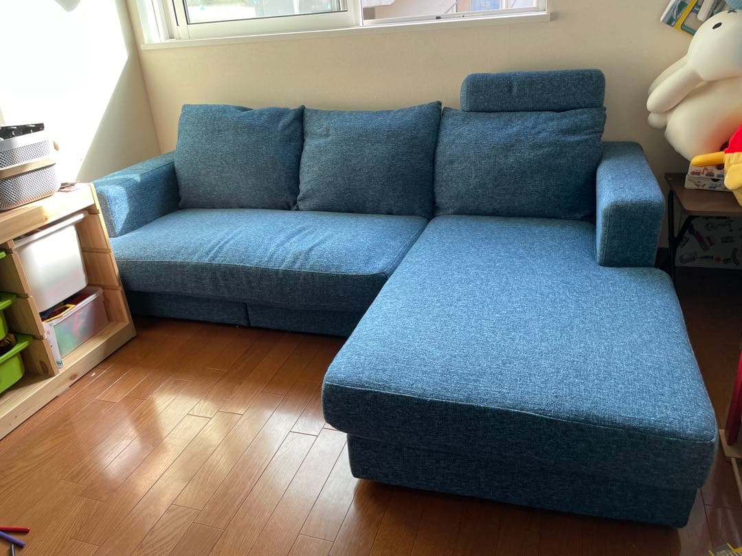 【引取り限定】3人掛けカウチソファ ハイバックソファLOWYA