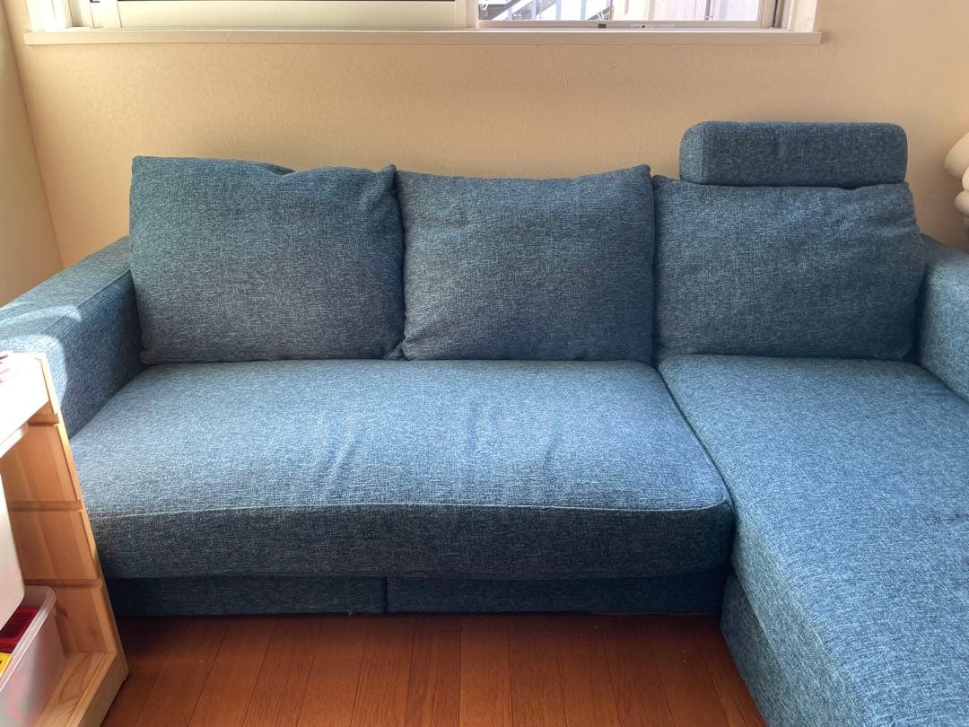 【引取り限定】3人掛けカウチソファ ハイバックソファLOWYA