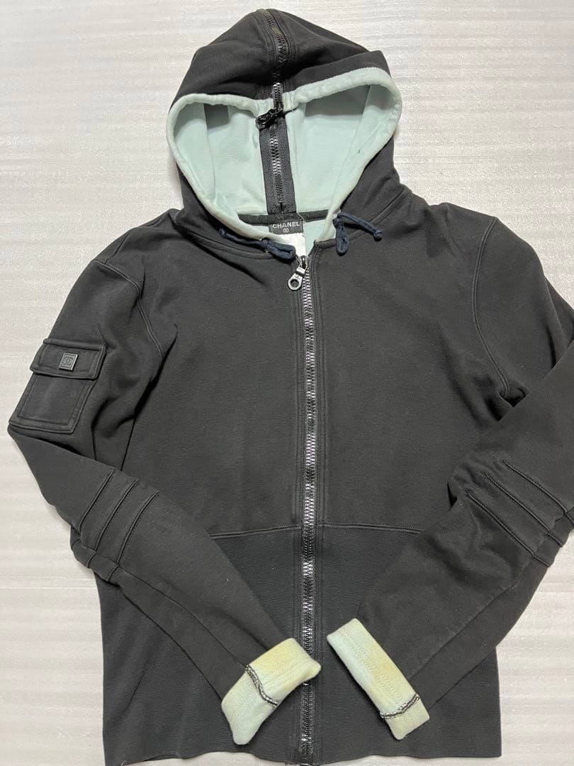 CHANEL シャネル　38 ココマークコットン　ジップパーカー