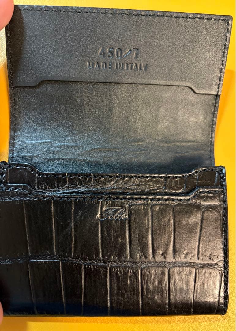 フェリージ/felisi クロコ名刺入れ　ブラック