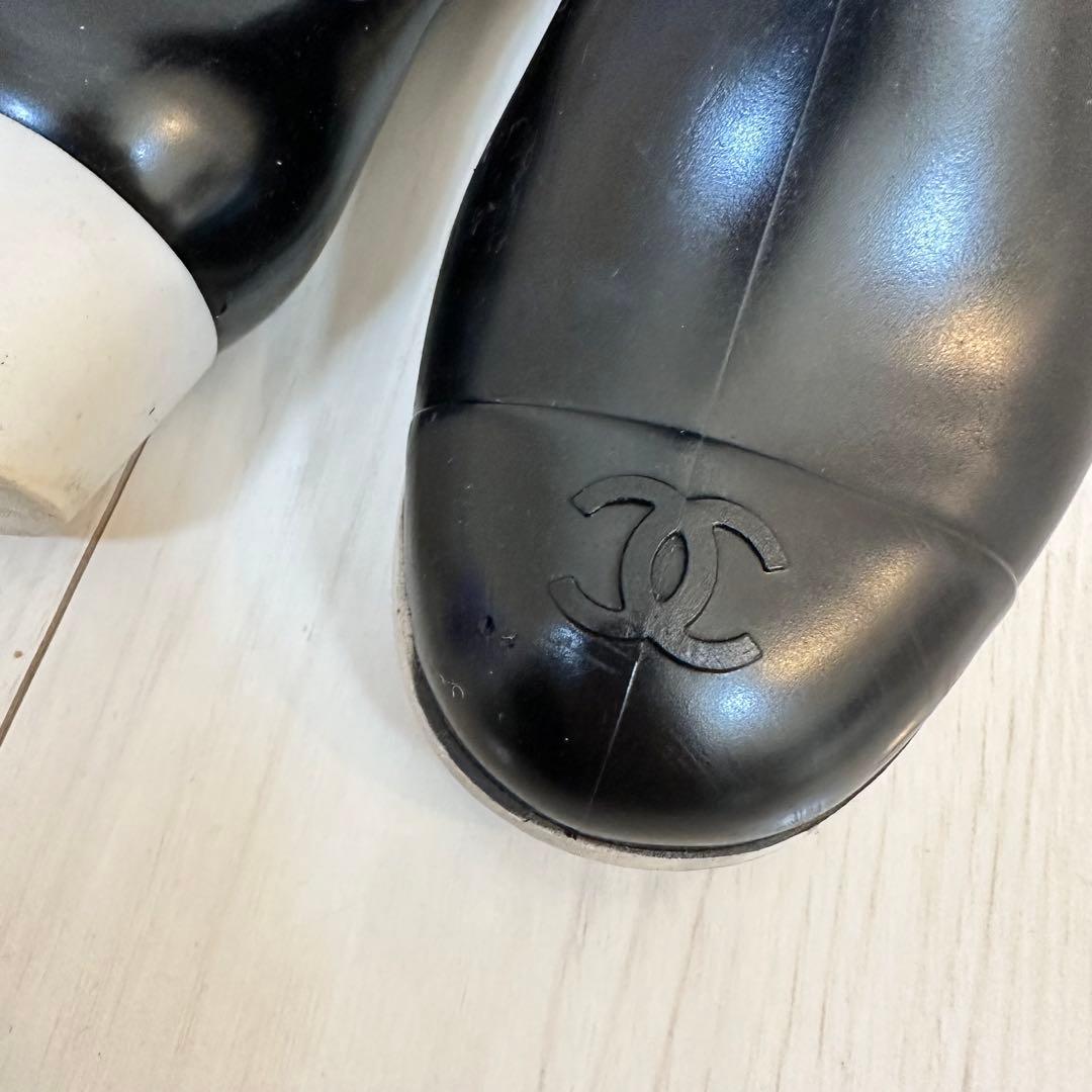 Chanel ブラック レインブーツ　長靴