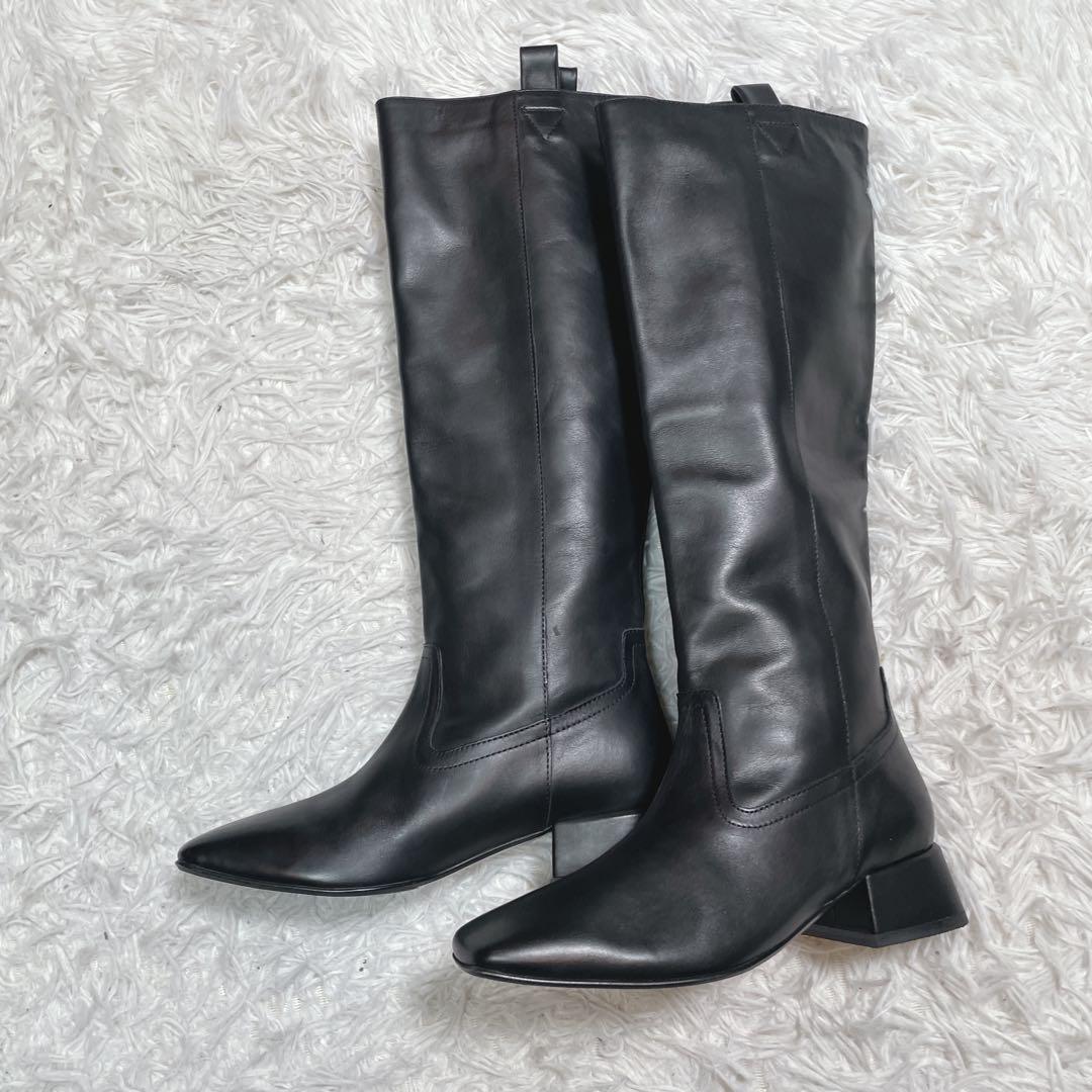 極美品　ファビオルスコーニ　ロングブーツ　レザー　ブラック　黒　23cm 36