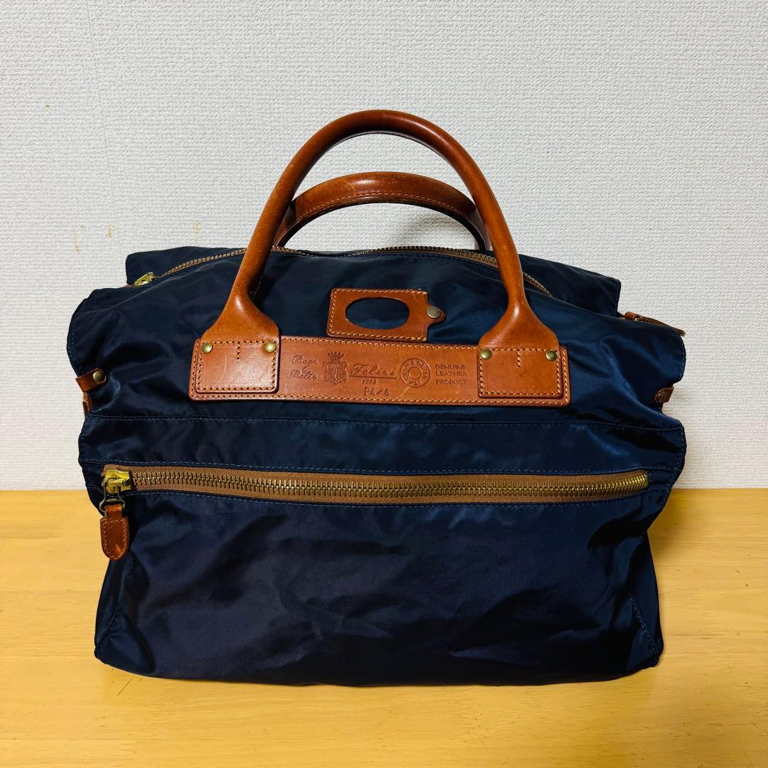 美品　フェリージ　P4/6 ネイビー　ボストンバッグ　旅行用バッグ