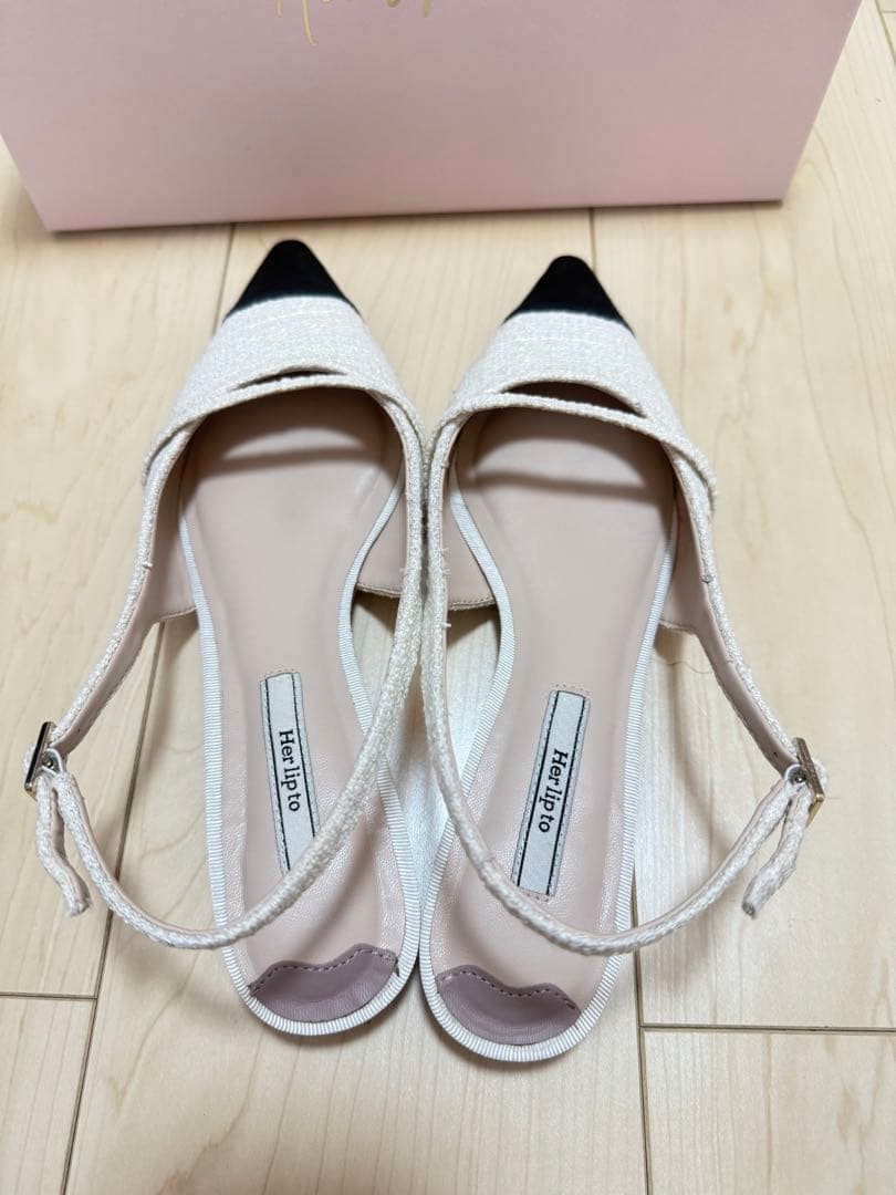 靴 Tweed Slingback Flats Her lip to