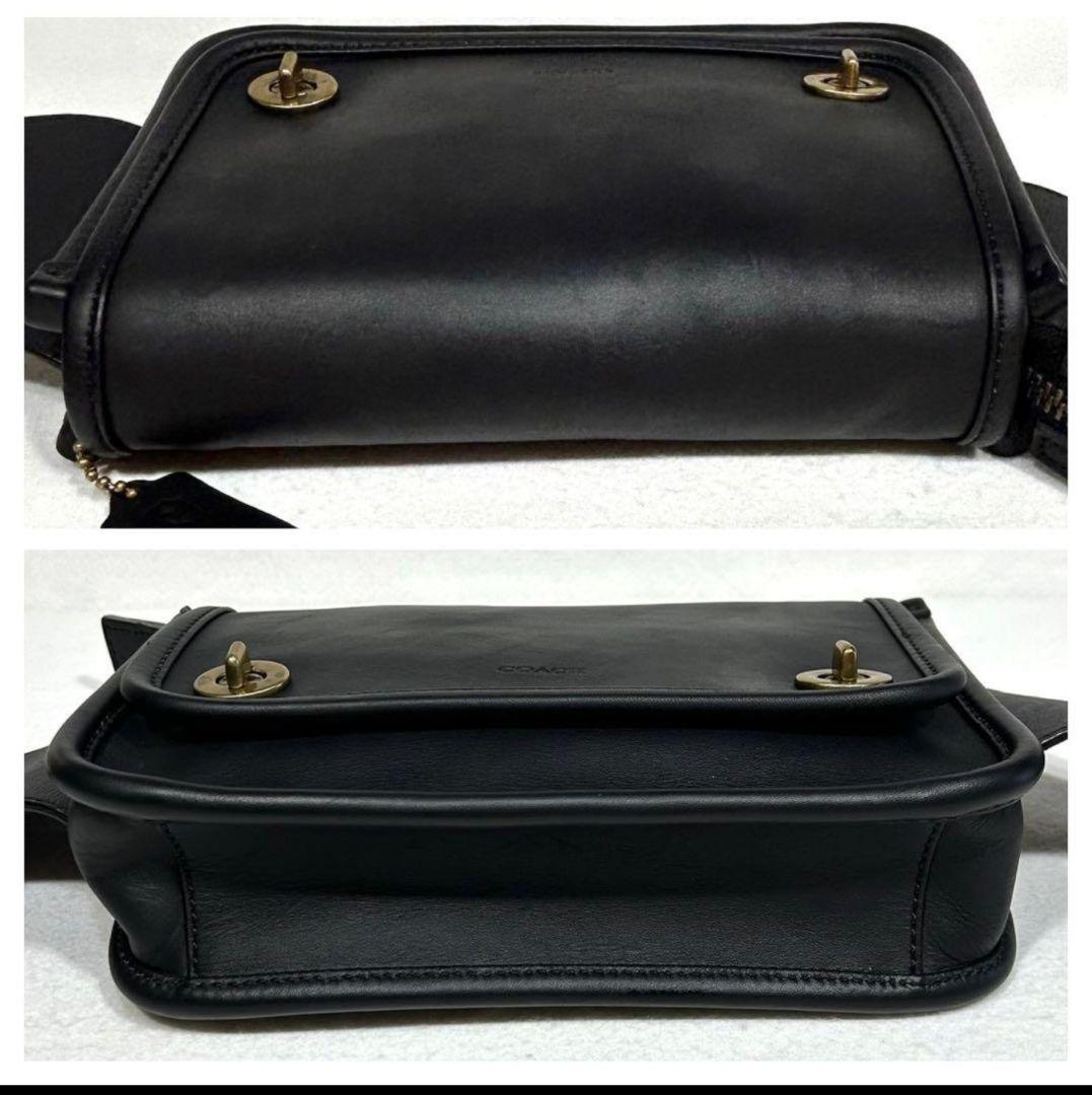 ボディーバッグ ブラック 本革 オールドCOACH
