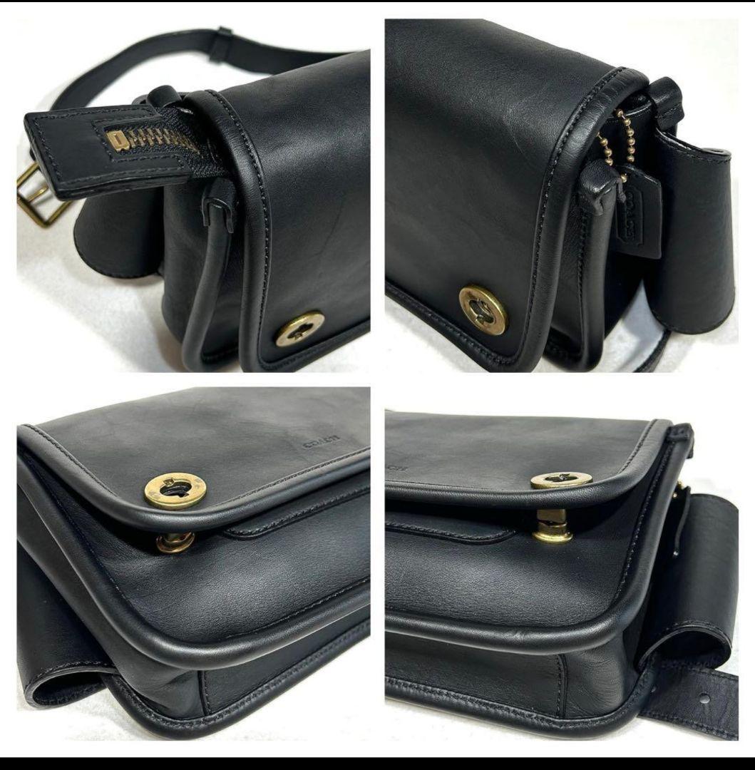 ボディーバッグ ブラック 本革 オールドCOACH