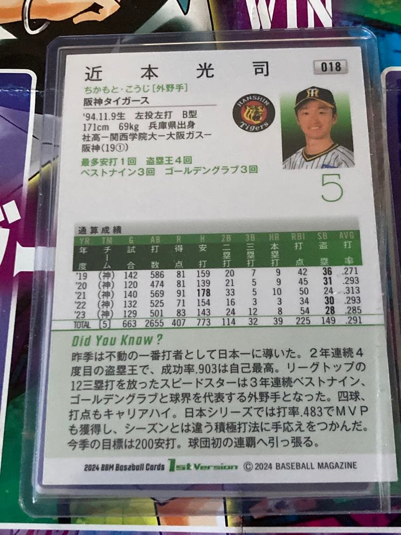 BBM2024 1st 近本光司　スーパーウルトラシークレット　阪神タイガース