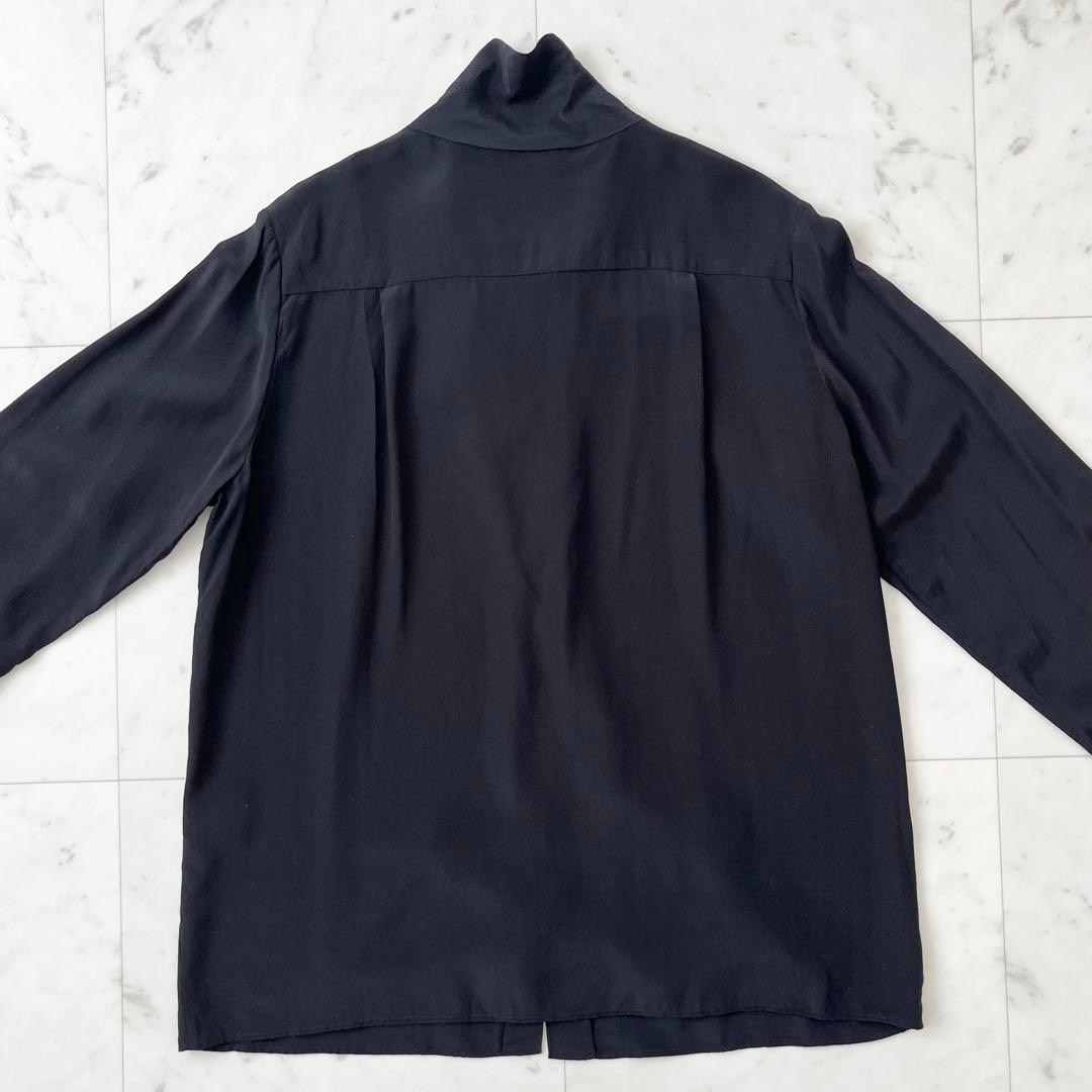 美品♪バッカ　シルク100% 洗える　シャツ　ボウタイ　リボン　日本製　長袖　M