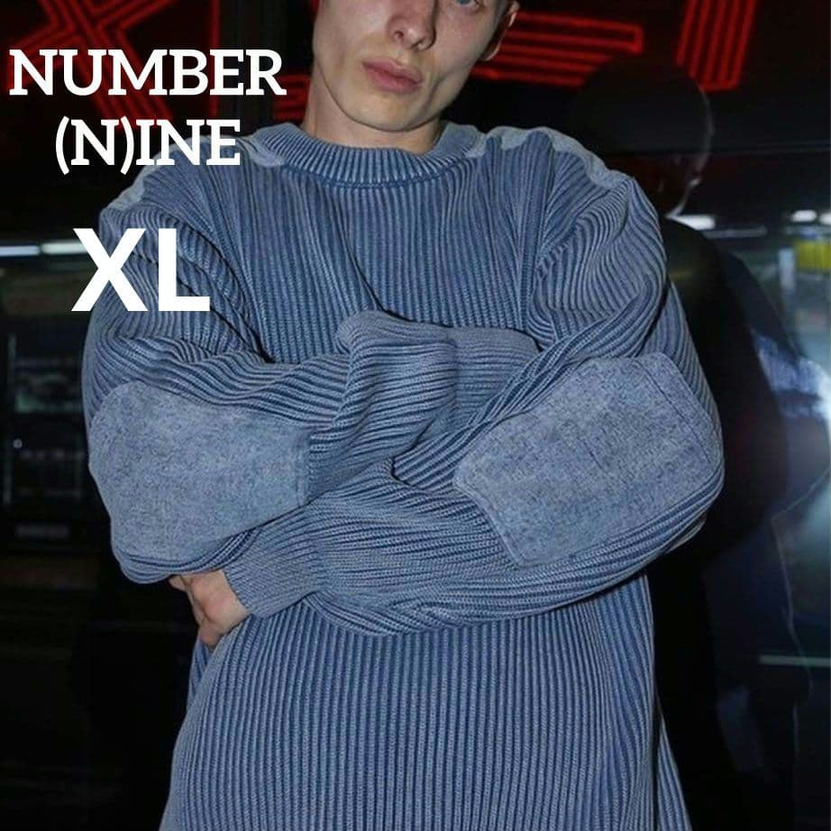 極美品 ナンバーナイン ミリタリーニット リブ編みセーター 厚手 カシミヤ混