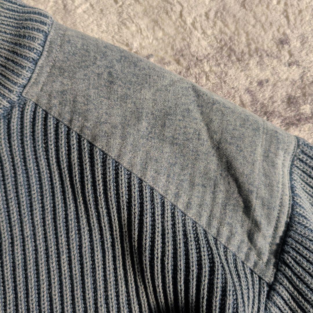 極美品 ナンバーナイン ミリタリーニット リブ編みセーター 厚手 カシミヤ混