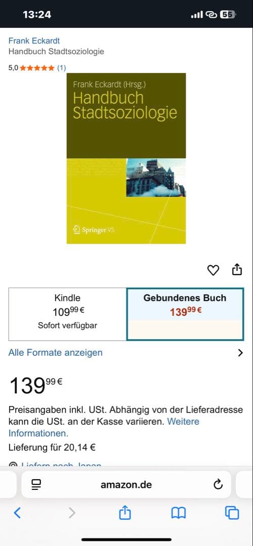 洋書 Handbuch Stadtsoziologie