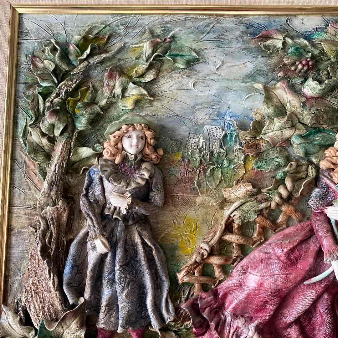 絵画 油絵　粘土細工　ロココ調