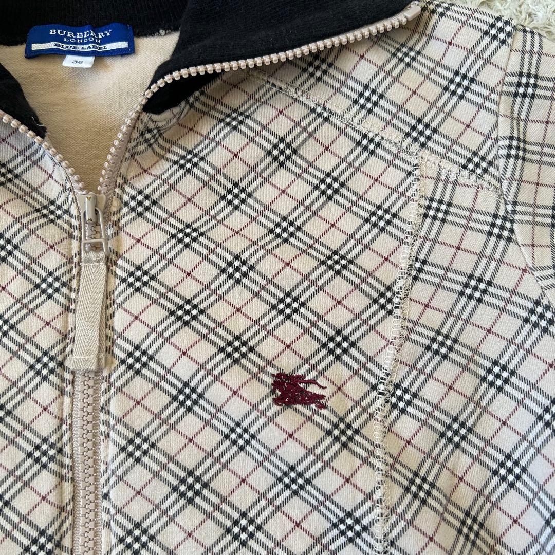 バーバリーブルーレーベル❣️トラックジャケット　ノバチェック柄　ホースロゴ刺繍