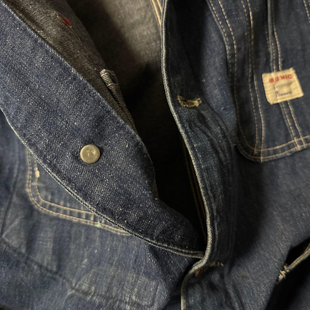 60s BIGMAC　ビッグマック　 濃紺デニムカバーオールデニムジャケットL