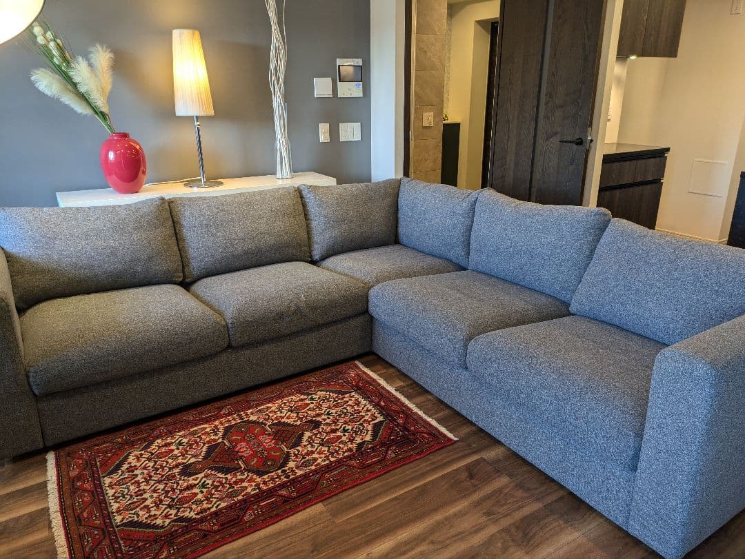 イケア　IKEA VIMLE ヴィムレコーナーソファ、ミディアムグレー1/2